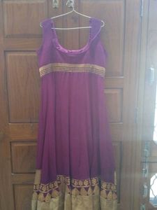 Elegant Purple Embroidered Anarkali