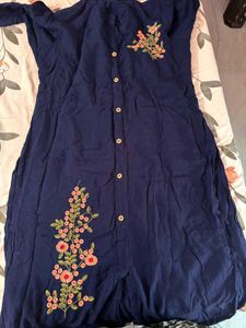 Blue Embroidered Kurta