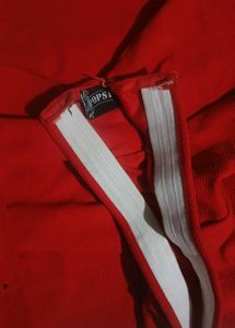 Chic Red Top and Skirt Set with Embellishments