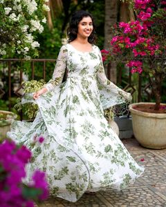 Flower Design Maxy Gowns With Dupatta