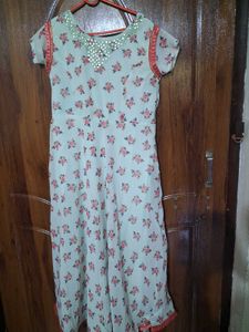 Floral Print Anarkali Suit with Dupatta