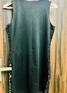 Sparkly Black Sleeveless Mini Dress