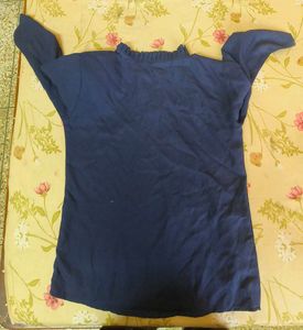 Stylish Blue Bell Sleeve Top