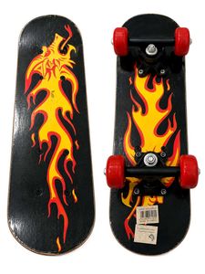 Flame Graphic Mini Skateboard for Kids &amp; Beginners