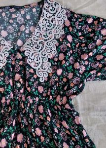 Floral Lace Collar Mini Dress