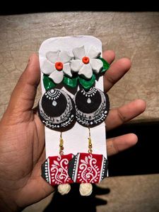 Handcrafted Clay Jhumka Earrings