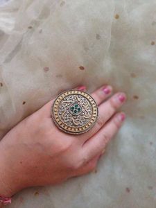Brass big size dual Statement Ring