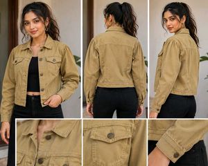 Stylish Khaki Denim Jacket
