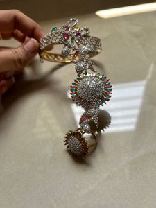 Hand Bracelet With Ring - Free Size