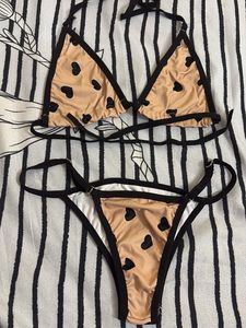 Cute Heart Print Bikini Set