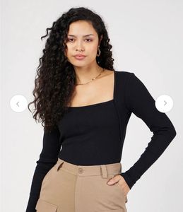 🚨sale🚨Black Ribbed Square Neck Top