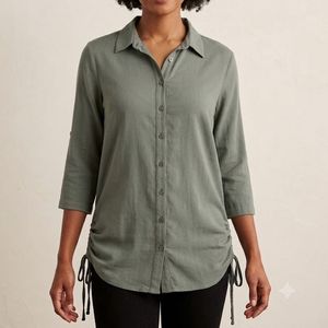 Olive Green Button-Up Shirt