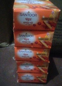 Santoor Chandan Abhyang glow Soap ...combo of 5