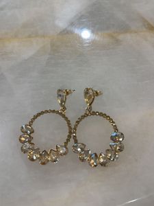 Sparkling Hoop Earrings with Crystals
