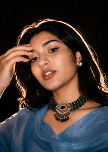 Elegant Emerald &amp; Gold Necklace Set