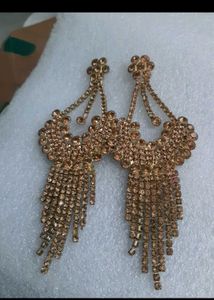 Elegant Drop Earrings with Blue Stones