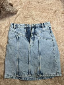Light Wash Denim Mini Skirt