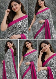 Elegant Printed Saree textured