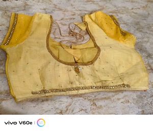 Vibrant Yellow Embroidered Silk Saree