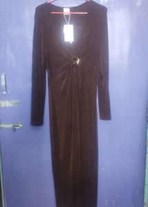 Chocolate Brown Ring Bodycon Dress