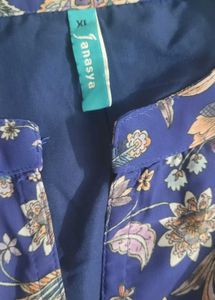 Jansaya brand Blue Anarkali Festival 3pc suit