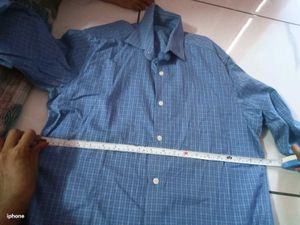 Men's Blue Plaid Button-Down Shirt(new)