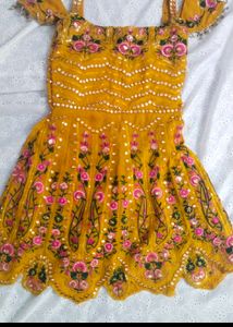 Yellow Embroidered Kurta Set for wedding function