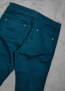 Teal Green Cotton Trouser Pant