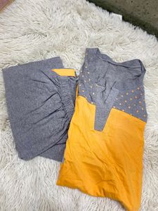 Sporty Yellow &amp; Grey T-Shirt