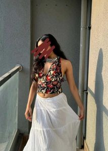y2k midnight mustard reversible GEET halter top