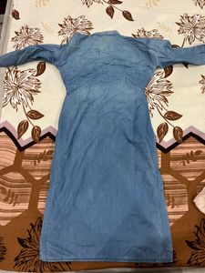 Denim Kurta with Embroidery