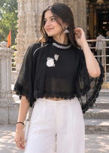 SHEER CAPE STYLE TOP 🐈‍⬛️