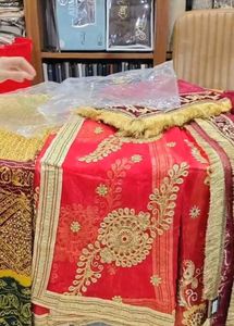 Embellished Maroon Dupatta