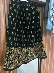 bottle green colour lehenga choli