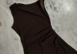Chic Brown One-Shoulder Mini Dress