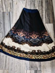 Bohemian Print Maxi Skirt with Pockets