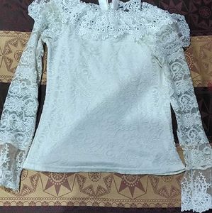 Elegant White Lace Off-Shoulder Top