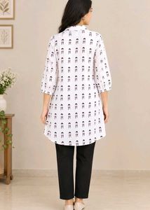 ✨🤍White Printed Tunic Top🤍✨