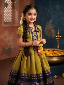 Girls Silk Ethnic Dress Trendy Tradition