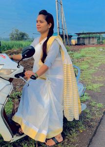 Elegant White Kerala Cotton Saree
