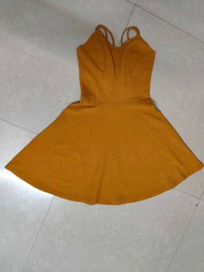 Mustard Yellow Fit &amp; Flare Dress