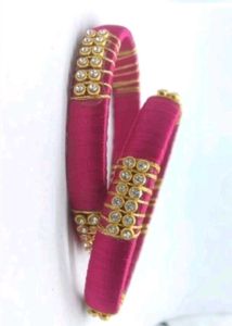 Elegant Pink Silk Thread Bangles any one pair
