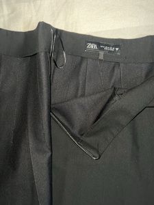 Zara wrap over Black Pleated Mini Skirt