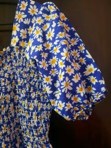 Cute Daisy Print Midi Dress