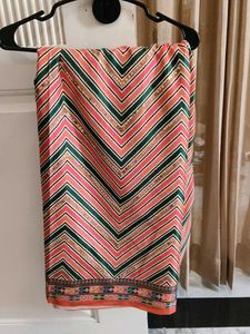 Designer Pink Geometric Print Saree
