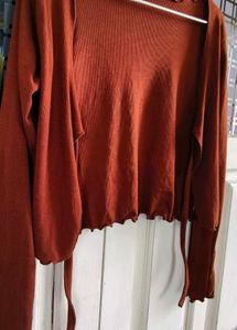 Chic Rust Cardigan