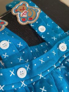 Cute Blue Baby Romper with Teddy Bears