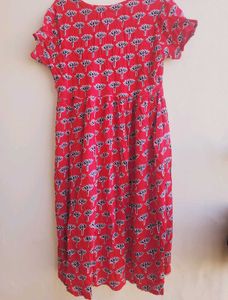 Red Floral Printed Dress
