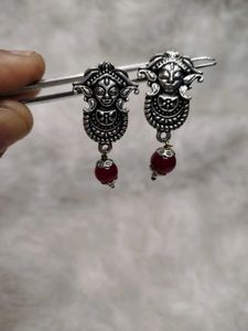 Vintage Silver Face Earrings