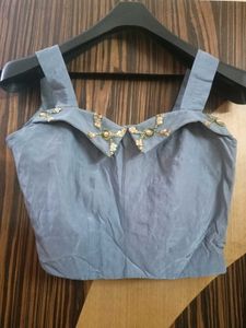 Strap Bustier ,Long Jacket with Drape Skirt